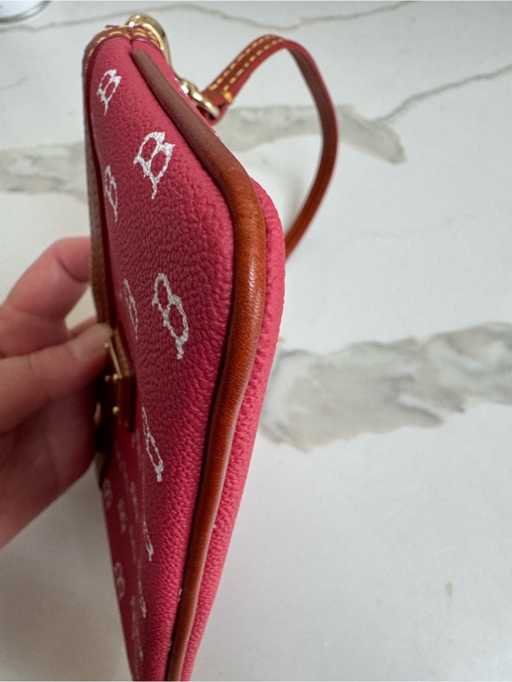 Dooney & Bourke Red Logo Wristlet - Signature 'B' Print for the Boston Red Sox! - Picture 4 of 6